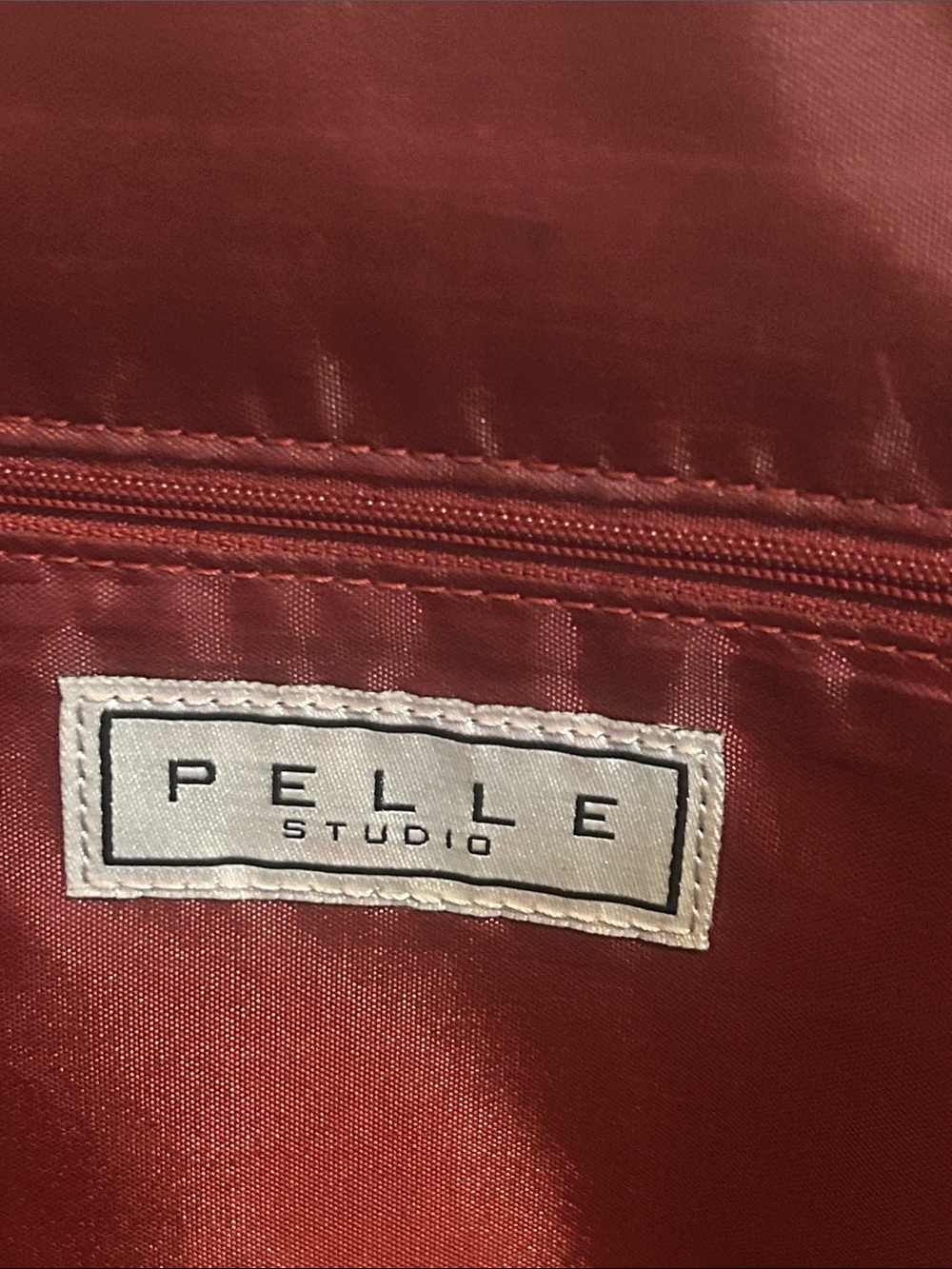 Pelle Studio Burgundy Fuax Leather Tote Bag with Top Handles - Picture 9 of 9